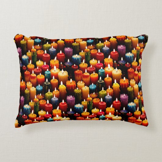 カラフル蝋燭 アクセントクッション (正面)