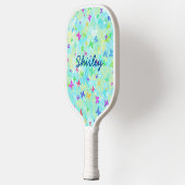 カラフル蝶とデイジーバイシャーリー・テイラー ピックルボールラケット (左)