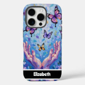 カラフル蝶と手絵を描をオン芸術的 Case-Mate iPhoneケース (裏面)