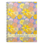 カラフル蝶の花パーソナライズされた ノートブック (正面)