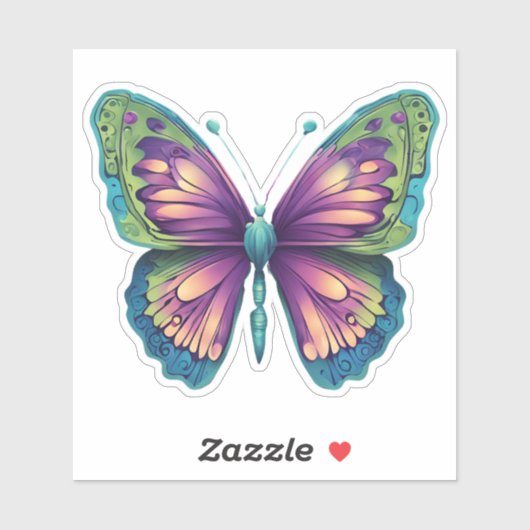 カラフル蝶の防水 シール (シート)