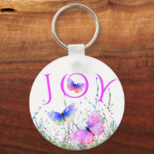 カラフル蝶の飛んでいる自然-春Joy キーホルダー (裏面)