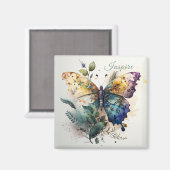 カラフル蝶インスパイア語マグネット マグネット (正面/裏面)