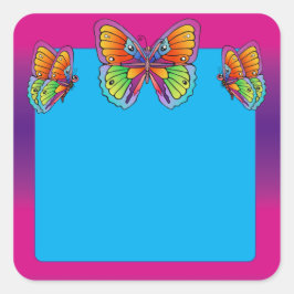 カラフル蝶カスタマイズ声 スクエアシール