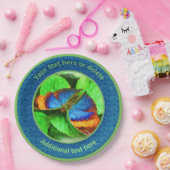 カラフル蝶自然アーパーソナライズされたトパーティー ペーパープレート (パーティー)