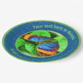 カラフル蝶自然アーパーソナライズされたトパーティー ペーパープレート (アングル)