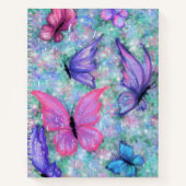 カラフル蝶飛んでいる – 喜び ノートブック (正面)