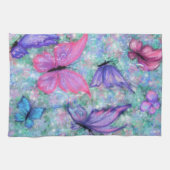 カラフル蝶飛んでいる- Joy キッチンタオル (横)