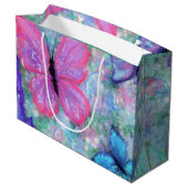 カラフル蝶飛んでいる- Joy ラージペーパーバッグ (裏面アングル)