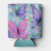 カラフル蝶飛んでいる- Joy 缶クーラー (正面)