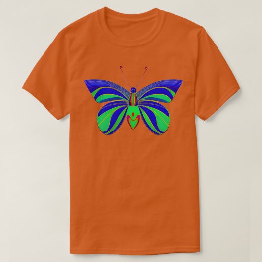 カラフル蝶1 Tシャツ (デザイン正面)