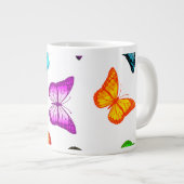 カラフル蝶 ジャンボコーヒーマグカップ (正面右)