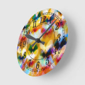 カラフル蝶 ラウンド壁時計 (傾斜)
