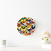 カラフル蝶 ラウンド壁時計 (ホーム)