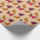 カラフル蝶 ラッピングペーパー (角)