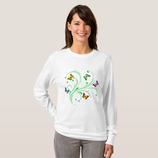 カラフル蝶 Tシャツ (正面フル)