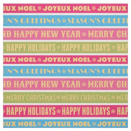 カラフル行のクリスマスワード ファブリック (見本)