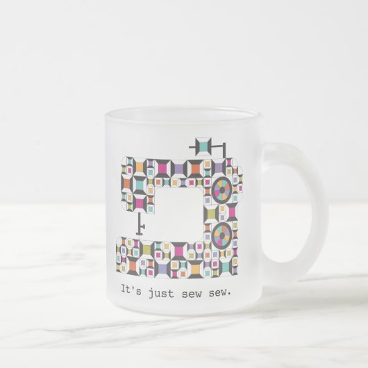 カラフル裁縫キルトパターンフロストマグ フロストグラスマグカップ (右)