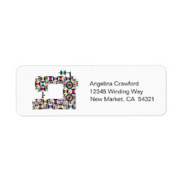 カラフル裁縫キルトパターンラベル ラベル