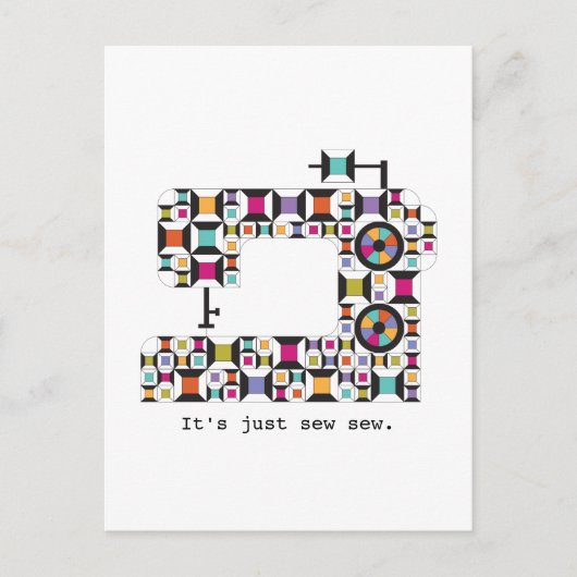カラフル裁縫キルトパターン ポストカード (正面)