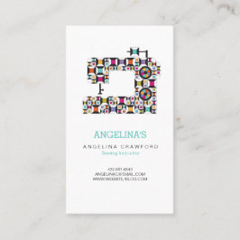 カラフル裁縫キルトパターン 名刺