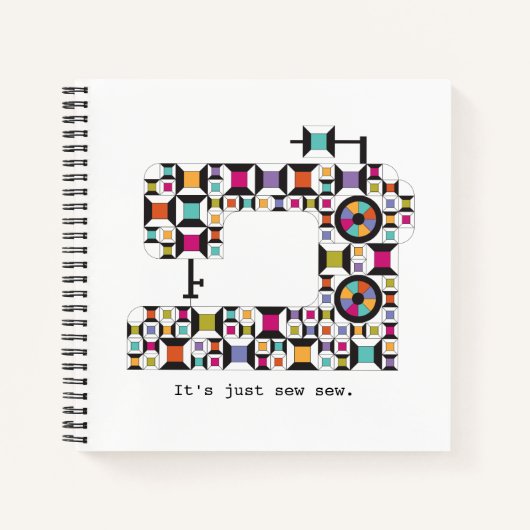 カラフル裁縫キルト模様帳 ノートブック (正面)