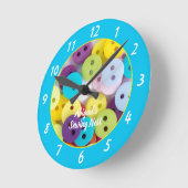 カラフル裁縫ルーパーソナライズされたムラウンドクロック ラウンド壁時計 (傾斜)