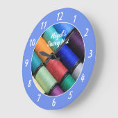 カラフル裁縫ルームパーソナライズされた丸時計 ラージ壁時計 (傾斜)