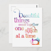 カラフル裁縫引用文 ポストカード (正面/裏面)