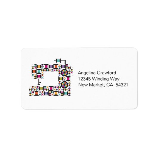 カラフル裁縫機キルトパターンラベル ラベル (正面)