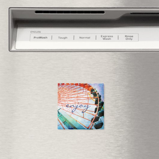 カラフル観覧車カーニバルス楽しむクリプトおもしろい マグネット (インサイチュ (食洗機))