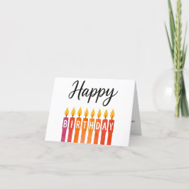 カラフル誕生日キャンドル – ハッピーバースデー サンキューカード