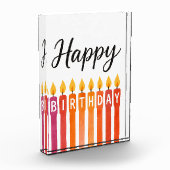 カラフル誕生日キャンドル – ハッピーバースデー フォトブロック (左)