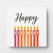 カラフル誕生日キャンドル – ハッピーバースデー フォトプラーク (正面)
