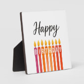 カラフル誕生日キャンドル – ハッピーバースデー フォトプラーク (正面)