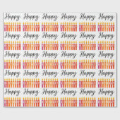 カラフル誕生日キャンドル – ハッピーバースデー ラッピングペーパー (フラット)