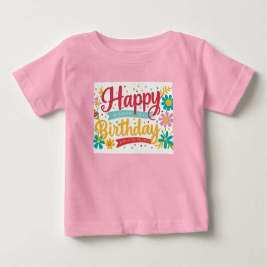 カラフル誕生日シャ子供へツ ベビーTシャツ (正面)