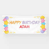 カラフル誕生日バナー内部デザイン 横断幕 (横)