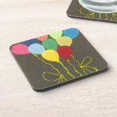 カラフル誕生日バルーンのグラフィックアートデザイン コースター (左側)