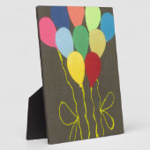 カラフル誕生日バルーンのグラフィックアートデザイン フォトプラーク (側面)