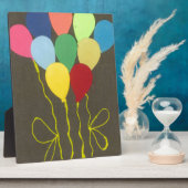 カラフル誕生日バルーンのグラフィックアートデザイン フォトプラーク (側面)