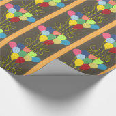 カラフル誕生日バルーンのグラフィックアートデザイン ラッピングペーパー (角)