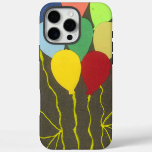 カラフル誕生日バルーンのグラフィックアートデザイン iPhone 16 PRO MAXケース