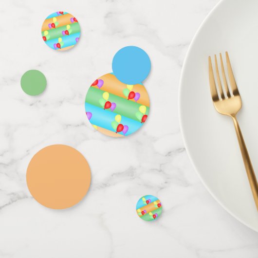 カラフル誕生日バルーンのパターン コンフェッティ (グループ)