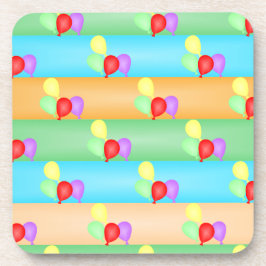 カラフル誕生日バルーンのパターン コースター