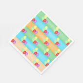 カラフル誕生日バルーンのパターン スタンダードランチョンナプキン (角)