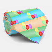 カラフル誕生日バルーンのパターン ネクタイ (ロール)