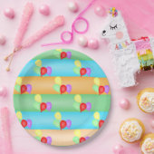 カラフル誕生日バルーンのパターン ペーパープレート (パーティー)