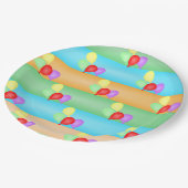 カラフル誕生日バルーンのパターン ペーパープレート (アングル)