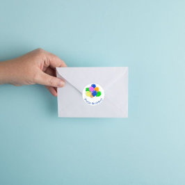 カラフル誕生日バルーンハッピーバースデー ラウンドシール